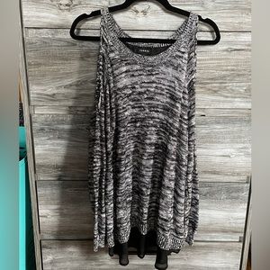 Black / White Space dye Torrid Sweater 1X